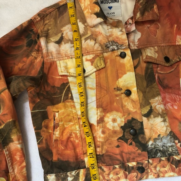 Moschino Autumn Flowers 90s Printed Crop Jacket Rare Vintage Piece - Picture 10 of 14